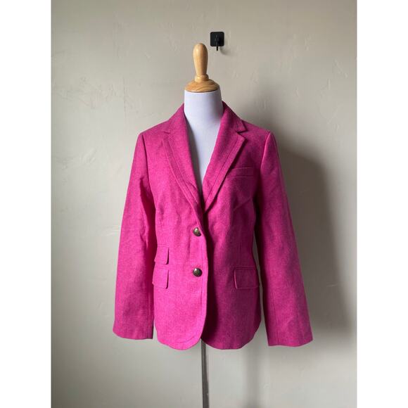 NWT Talbots Pink Wool Blend 2 Crested Button Lined Career Blazer Jacket Sz 12 - Picture 8 of 13